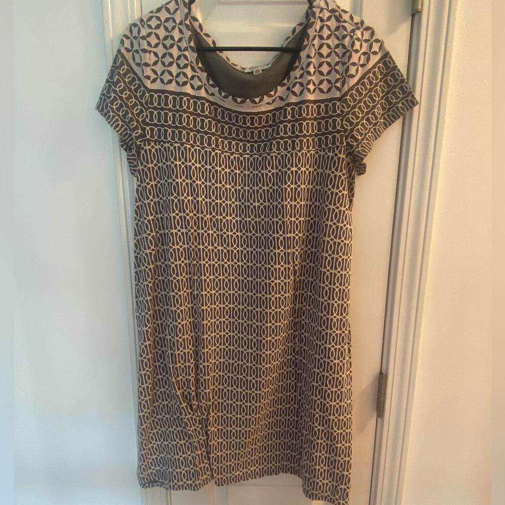 Gray and white dress